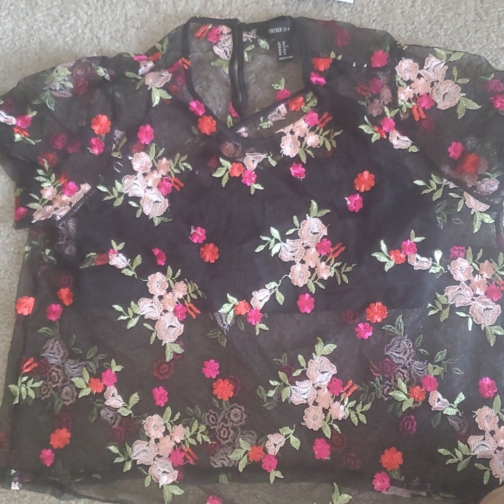 Floral see-through top